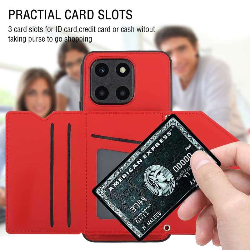 For Honor 90 Lite/X50i Skin Feel PU + TPU + PC Card Slots Phone Case(Black)