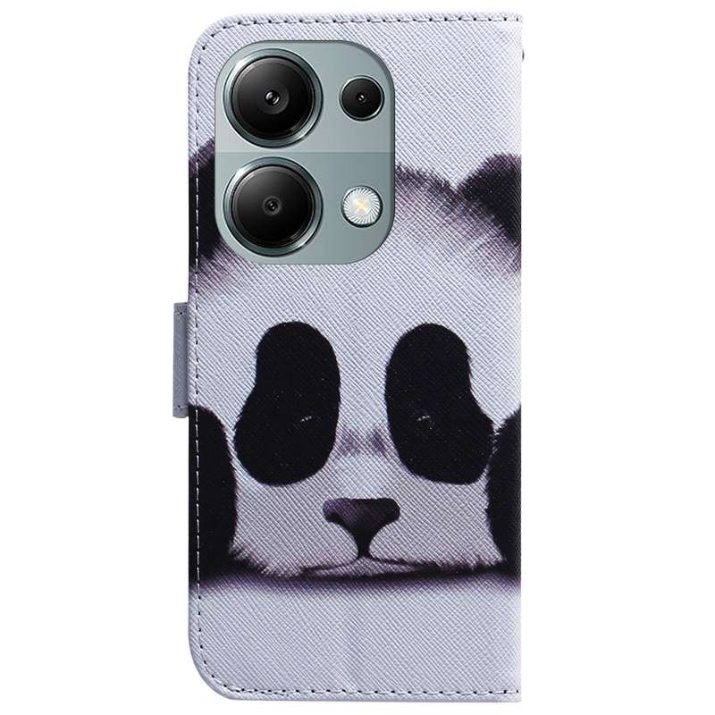 For Xiaomi Poco M6 Pro 4G Coloured Drawing Flip Leather Phone Case(Panda)