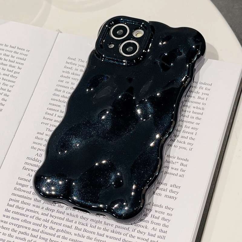 For iPhone 15 Pro Wave Bubbles TPU Phone Case(Painted Pink)