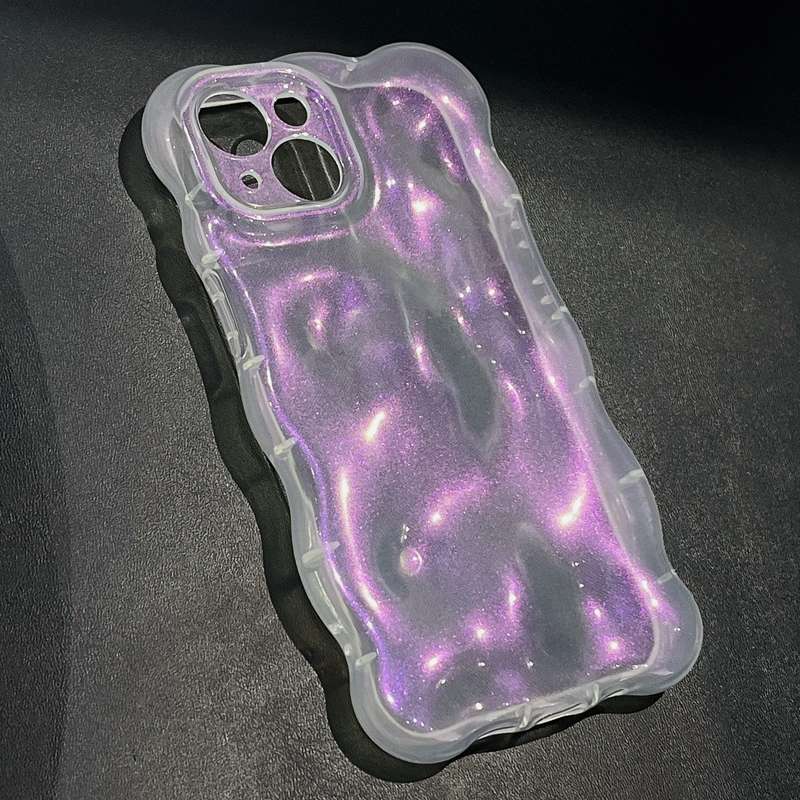 For iPhone 15 Pro Wave Bubbles TPU Phone Case(Painted Pink)