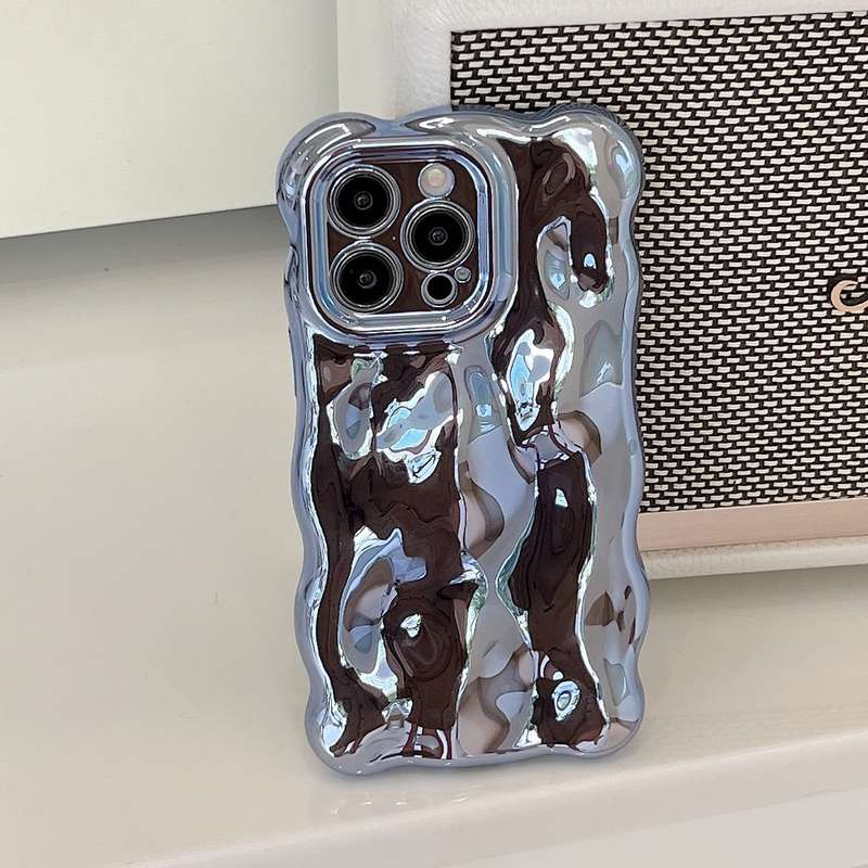 For iPhone 15 Pro Wave Bubbles TPU Phone Case(Painted Pink)