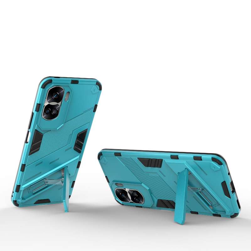 For Honor 90 Lite 5G Global Punk Armor 2 in 1 PC + TPU Phone Case with Holder(Black)