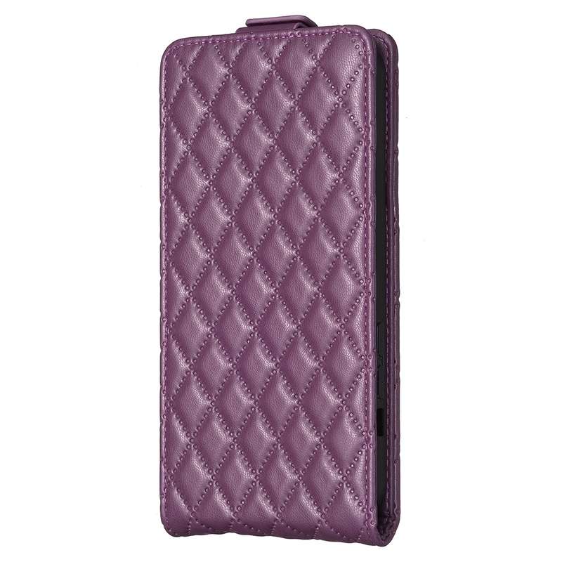 For vivo Y27 4G Diamond Lattice Vertical Flip Leather Phone Case(Dark Purple)