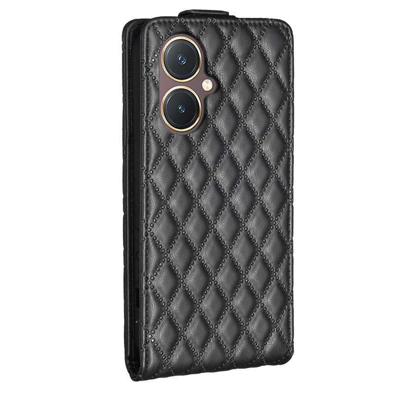 For vivo Y27 4G Diamond Lattice Vertical Flip Leather Phone Case(Dark Purple)