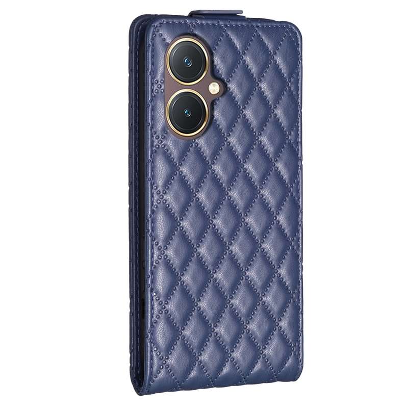 For vivo Y27 4G Diamond Lattice Vertical Flip Leather Phone Case(Dark Purple)