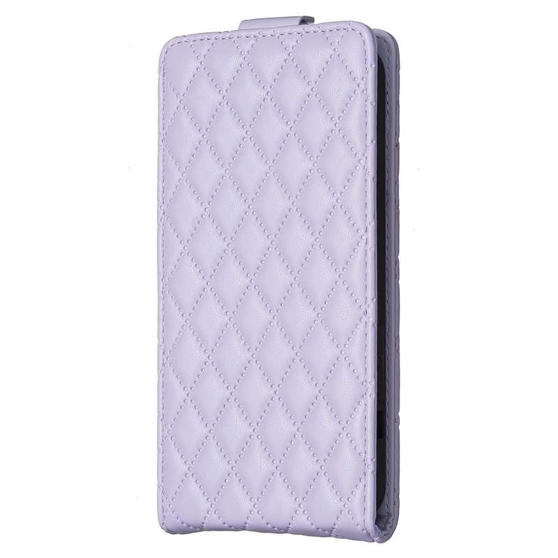 For vivo Y27 4G Diamond Lattice Vertical Flip Leather Phone Case(Dark Purple)