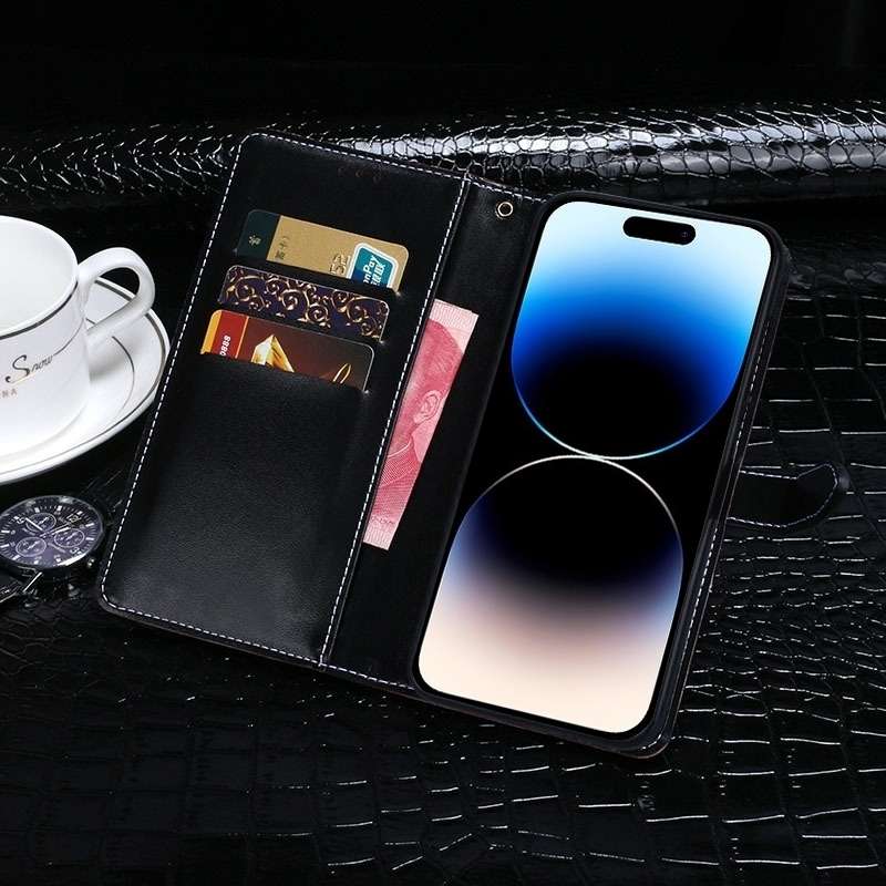 For Xiaomi Poco X6 Pro 5G idewei Crocodile Texture Leather Phone Case(Dark Blue)