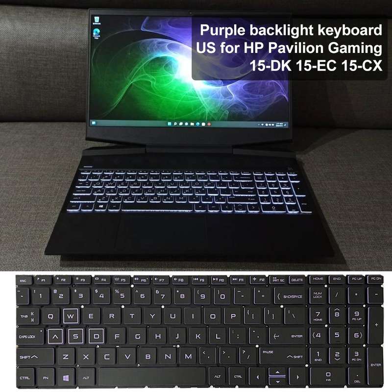 For HP Pavilion Gaming 15-DK US Version Laptop Backlight Keyboard(Green)