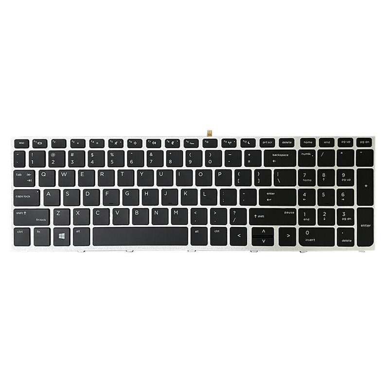 For HP ProBook 650 G4 Silver Frame US Version Laptop Backlight Keyboard