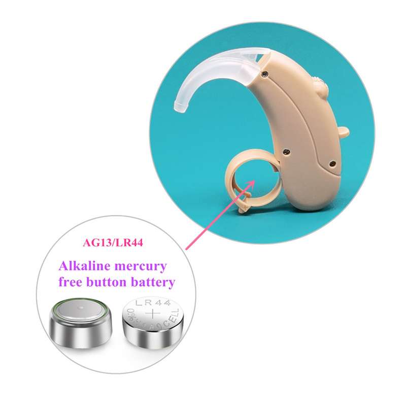 KAIXINWEI B145 DC3.7V Earhook Hearing Aid Sound Amplifier(Khaki)