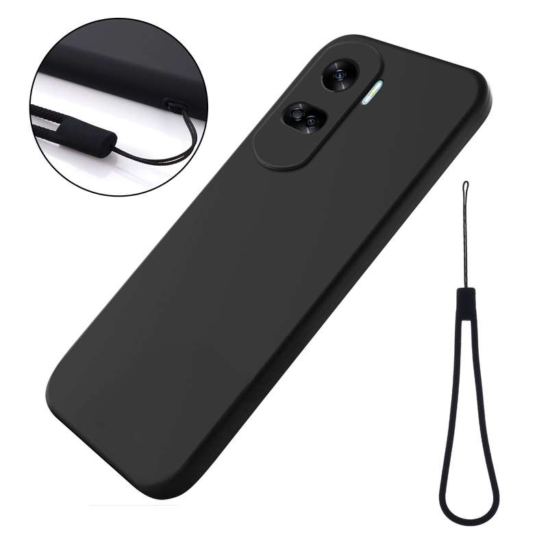 For Honor 90 Lite / X50i Pure Color Liquid Silicone Shockproof Phone Case(Black)