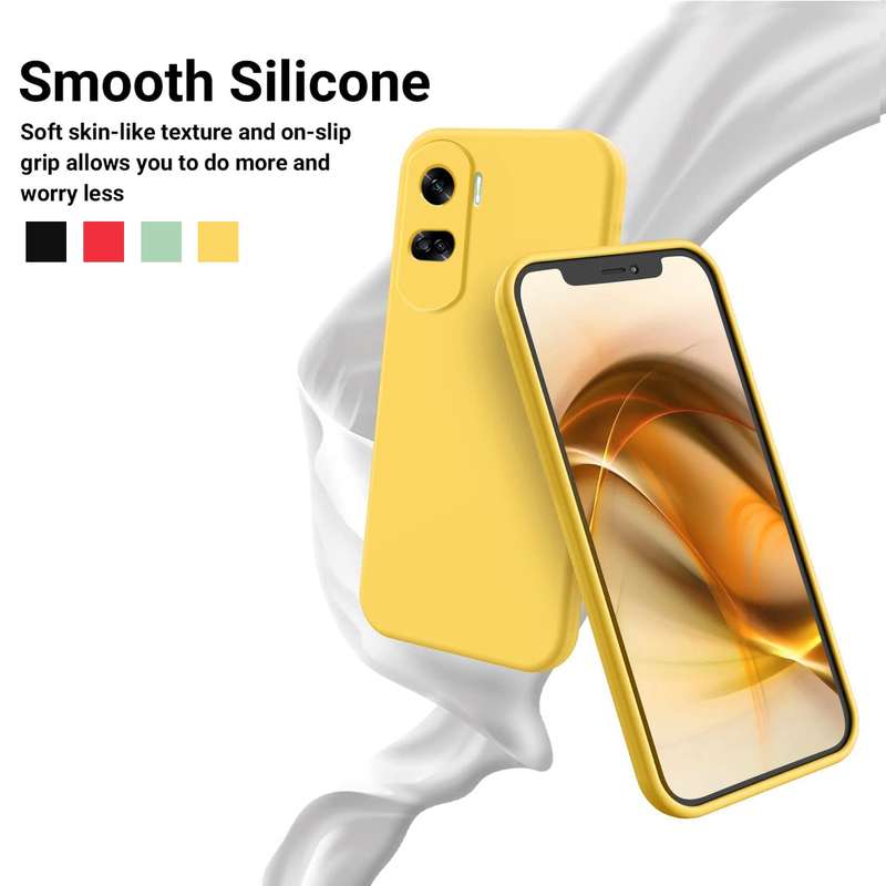 For Honor 90 Lite / X50i Pure Color Liquid Silicone Shockproof Phone Case(Black)