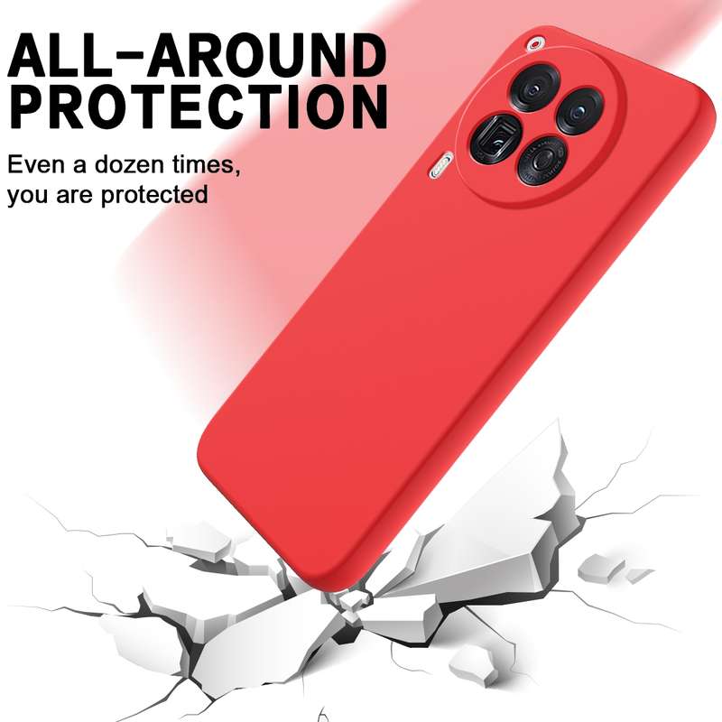 For Tecno Camon 30 Premier Pure Color Liquid Silicone Shockproof Phone Case(Black)