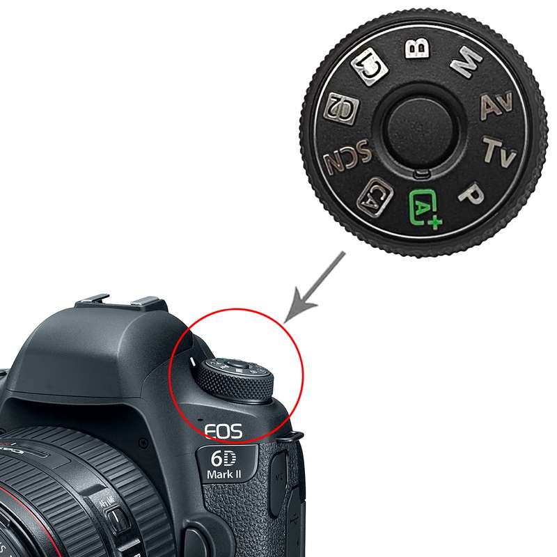 For Canon EOS 5D Mark IV Mode Turntable Rubber Leather