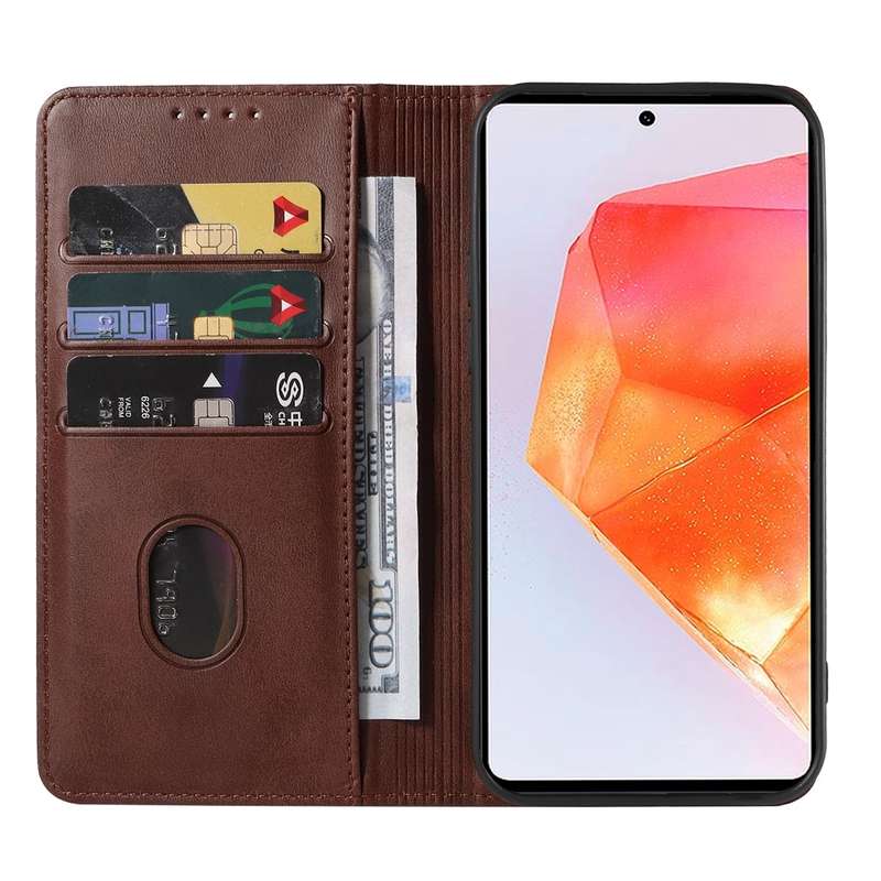 For Samsung Galaxy C55 Magnetic Closure Leather Phone Case(Brown)