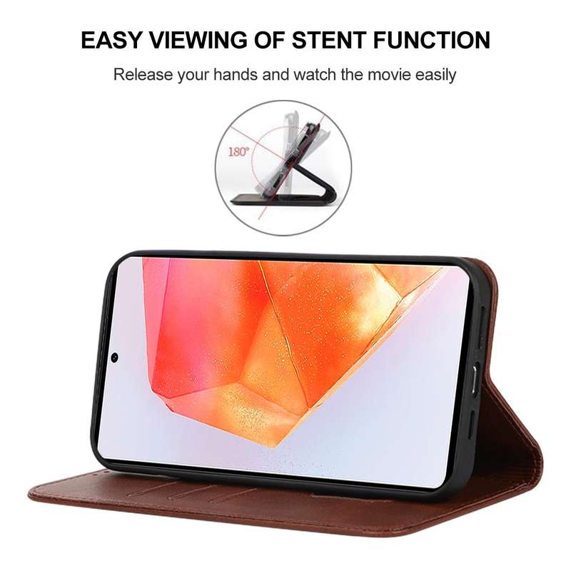For Samsung Galaxy C55 Magnetic Closure Leather Phone Case(Brown)