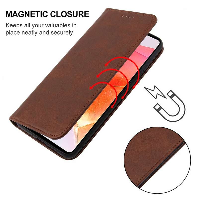 For Samsung Galaxy C55 Magnetic Closure Leather Phone Case(Brown)