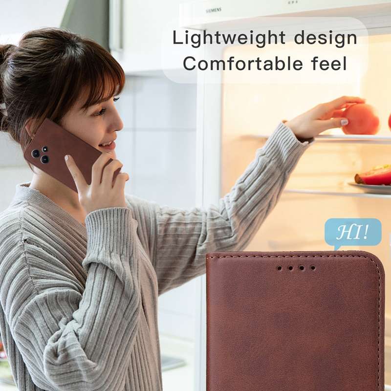 For Samsung Galaxy C55 Magnetic Closure Leather Phone Case(Brown)