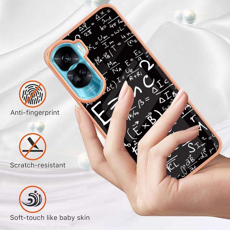 For Honor 90 Lite 5G Electroplating Marble Dual-side IMD Phone Case(Smile)