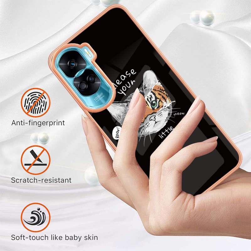 For Honor 90 Lite 5G Electroplating Marble Dual-side IMD Phone Case(Smile)