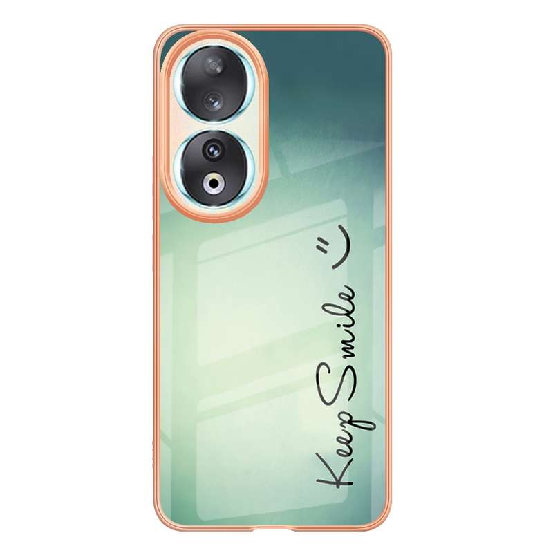 For Honor 90 5G Electroplating Marble Dual-side IMD Phone Case(Smile)