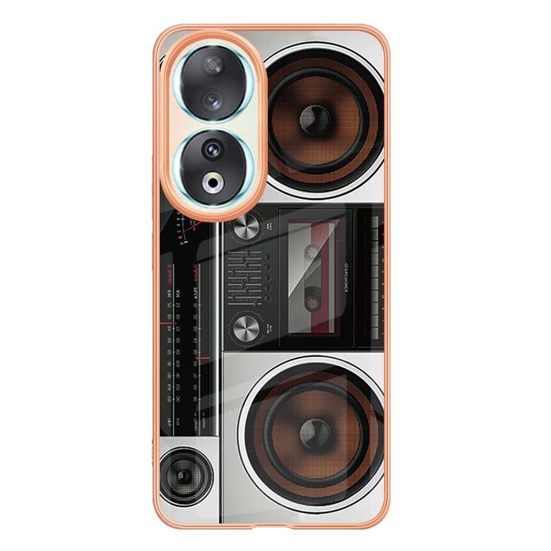 For Honor 90 5G Electroplating Marble Dual-side IMD Phone Case(Smile)
