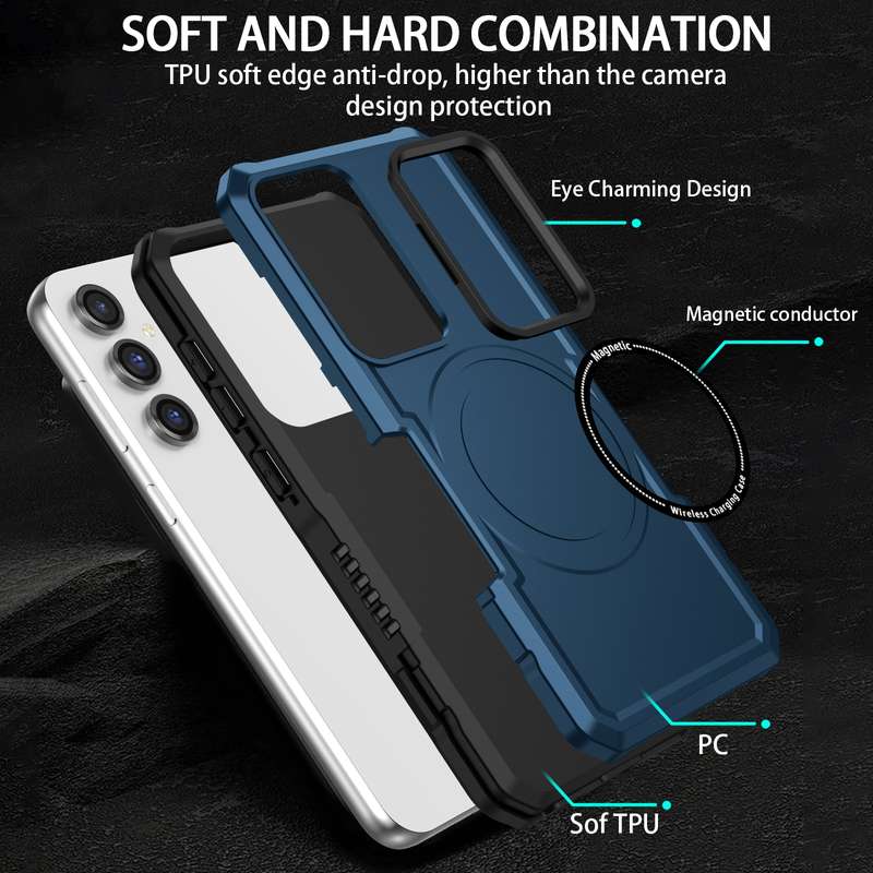 For Samsung Galaxy S23 FE MagSafe Shockproof Armor Phone Case(Dark Green)