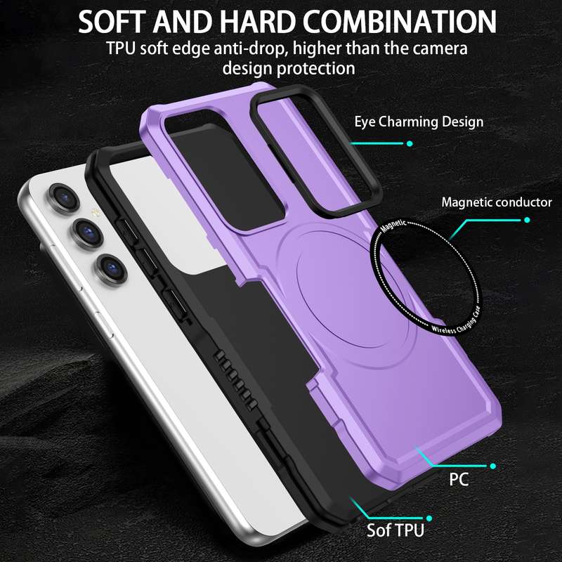 For Samsung Galaxy S23 FE MagSafe Shockproof Armor Phone Case(Dark Green)