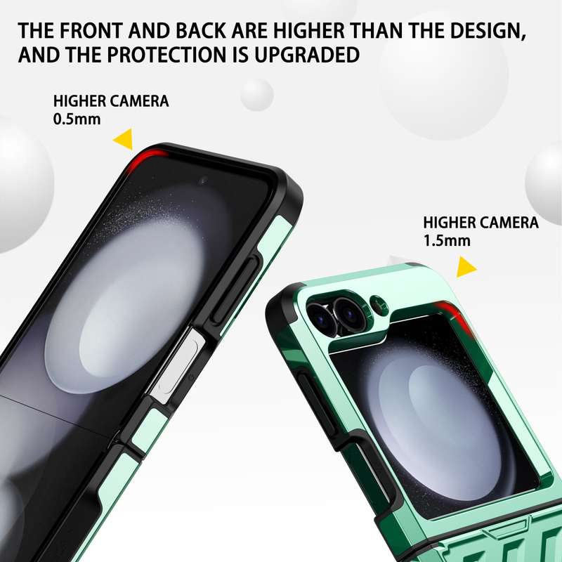 For Samsung Galaxy Z Flip3 5G 2 in 1 Color Contrast TPU Hybrid PC Phone Case(Green)