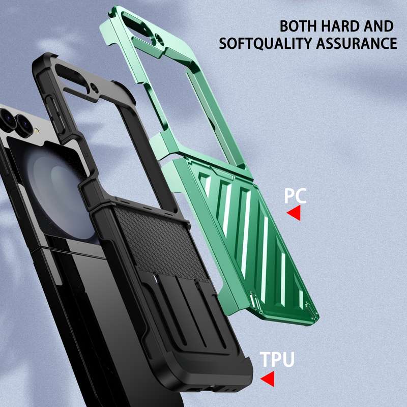 For Samsung Galaxy Z Flip3 5G 2 in 1 Color Contrast TPU Hybrid PC Phone Case(Green)