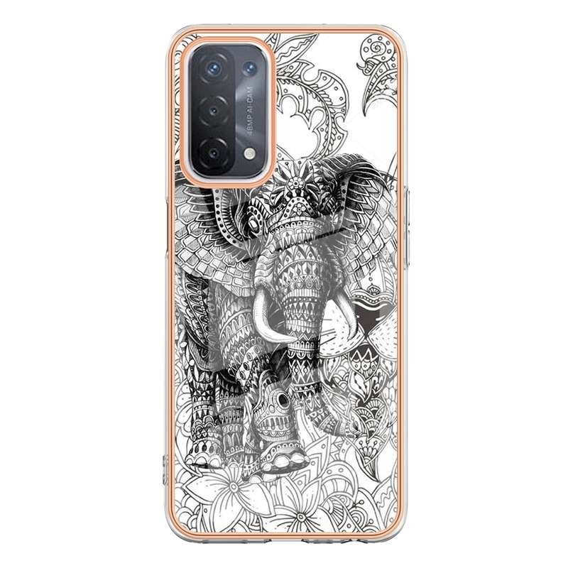 For OPPO A74 / A93 5G / A54 5G / A93s 5G Electroplating Marble Dual-side IMD Phone Case(Smile)