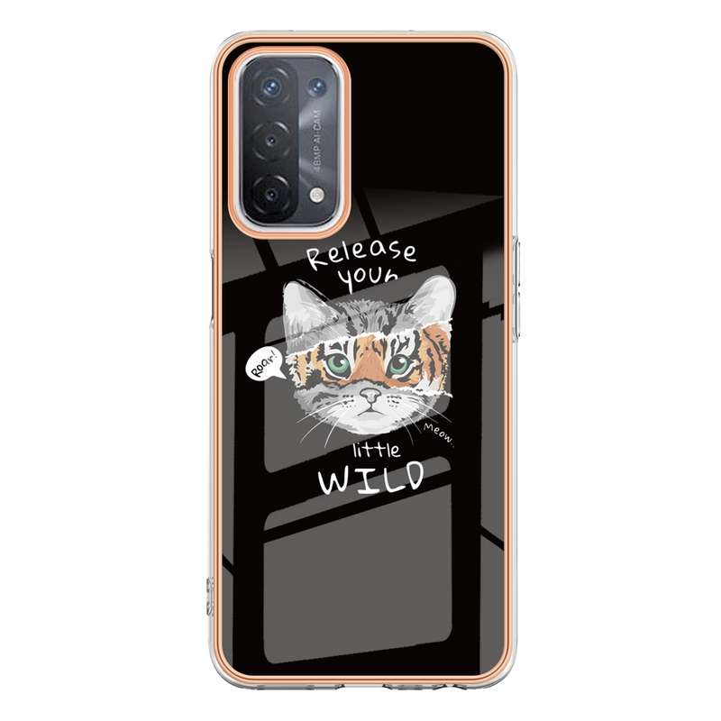 For OPPO A74 / A93 5G / A54 5G / A93s 5G Electroplating Marble Dual-side IMD Phone Case(Smile)