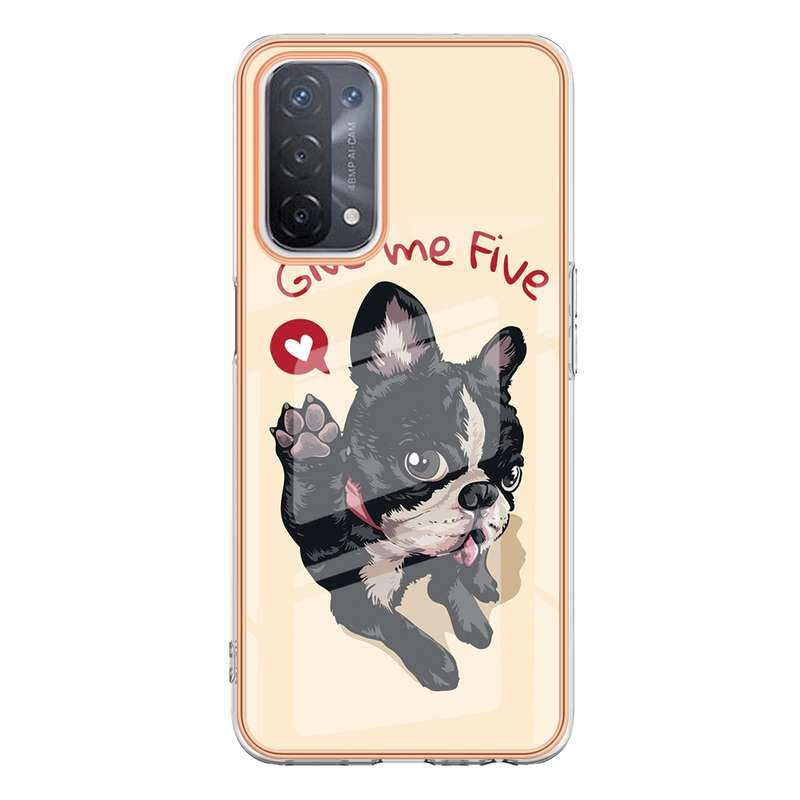 For OPPO A74 / A93 5G / A54 5G / A93s 5G Electroplating Marble Dual-side IMD Phone Case(Smile)