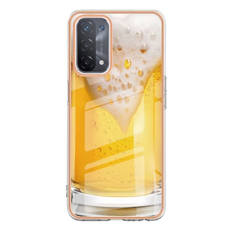 For OPPO A74 / A93 5G / A54 5G / A93s 5G Electroplating Marble Dual-side IMD Phone Case(Smile)