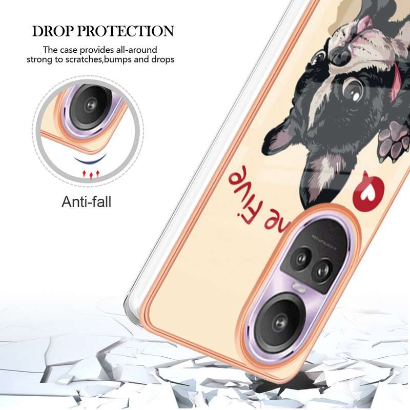 For OPPO Reno10 Pro 5G Global Electroplating Marble Dual-side IMD Phone Case(Natural Growth)