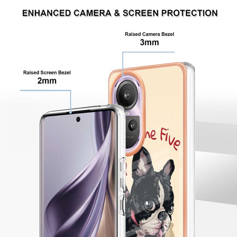 For OPPO Reno10 Pro 5G Global Electroplating Marble Dual-side IMD Phone Case(Natural Growth)