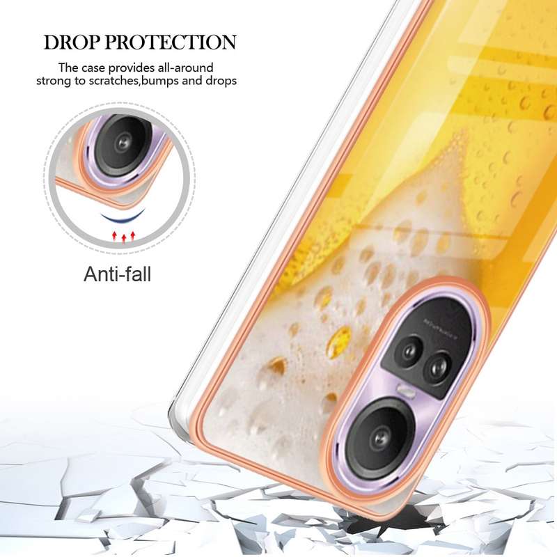 For OPPO Reno10 Pro 5G Global Electroplating Marble Dual-side IMD Phone Case(Natural Growth)