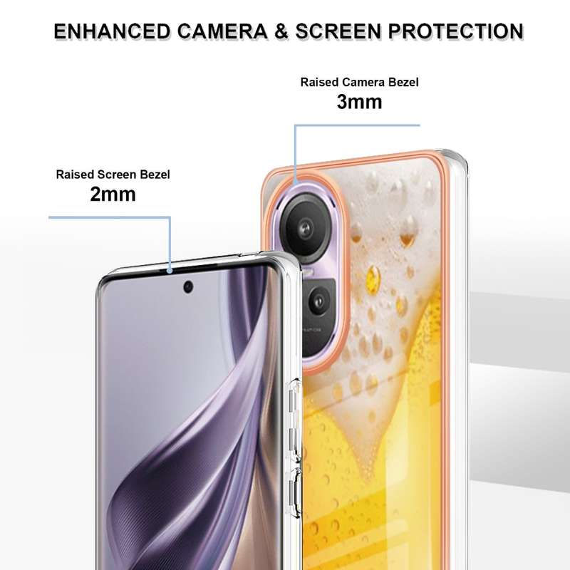 For OPPO Reno10 Pro 5G Global Electroplating Marble Dual-side IMD Phone Case(Natural Growth)