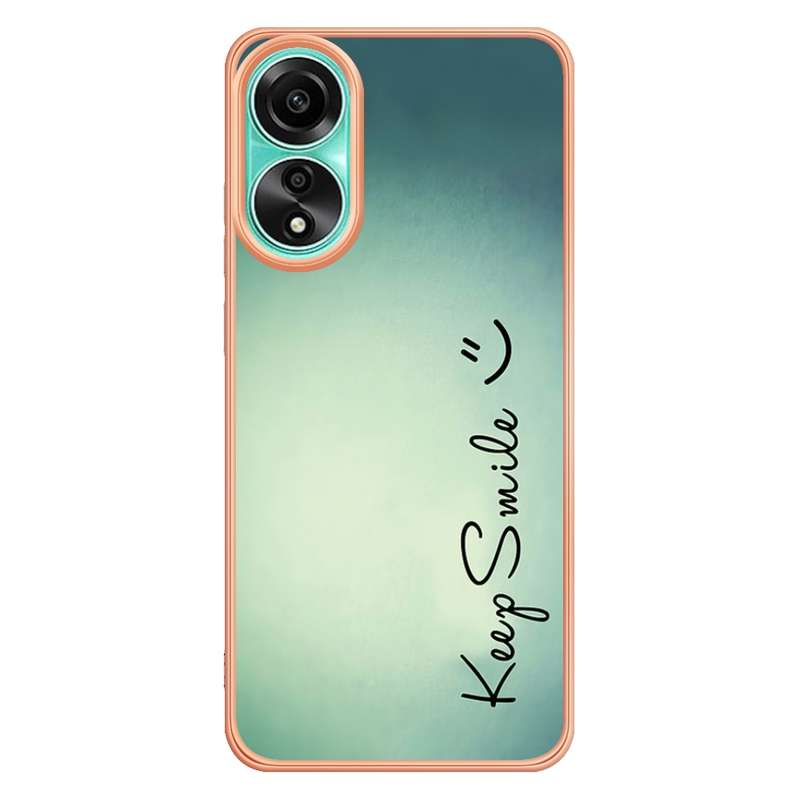 For OPPO A78 4G Electroplating Marble Dual-side IMD Phone Case(Smile)