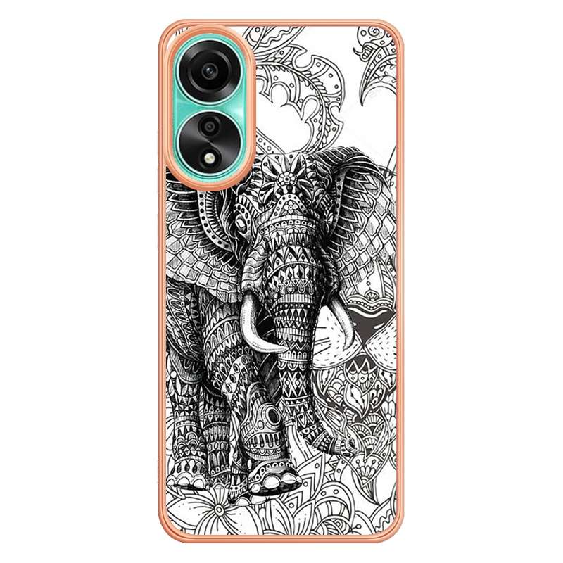 For OPPO A78 4G Electroplating Marble Dual-side IMD Phone Case(Smile)