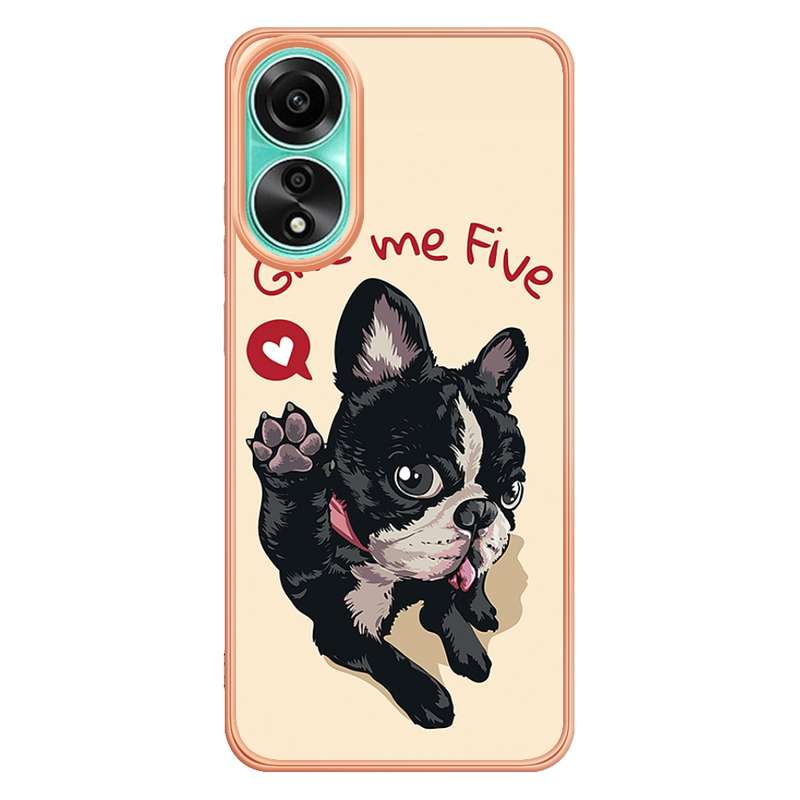 For OPPO A78 4G Electroplating Marble Dual-side IMD Phone Case(Smile)