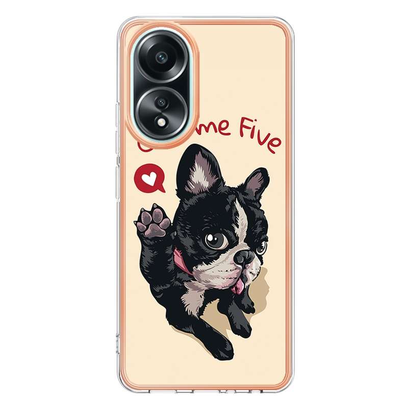 For OPPO A58 4G Electroplating Marble Dual-side IMD Phone Case(Retro Radio)