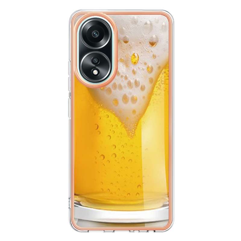For OPPO A58 4G Electroplating Marble Dual-side IMD Phone Case(Retro Radio)