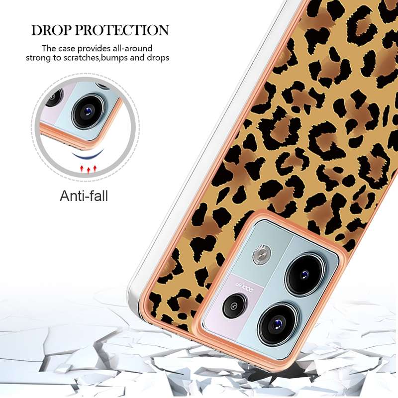 For Xiaomi Redmi Note 13 Pro 5G Global Electroplating Marble Dual-side IMD Phone Case(Leopard P