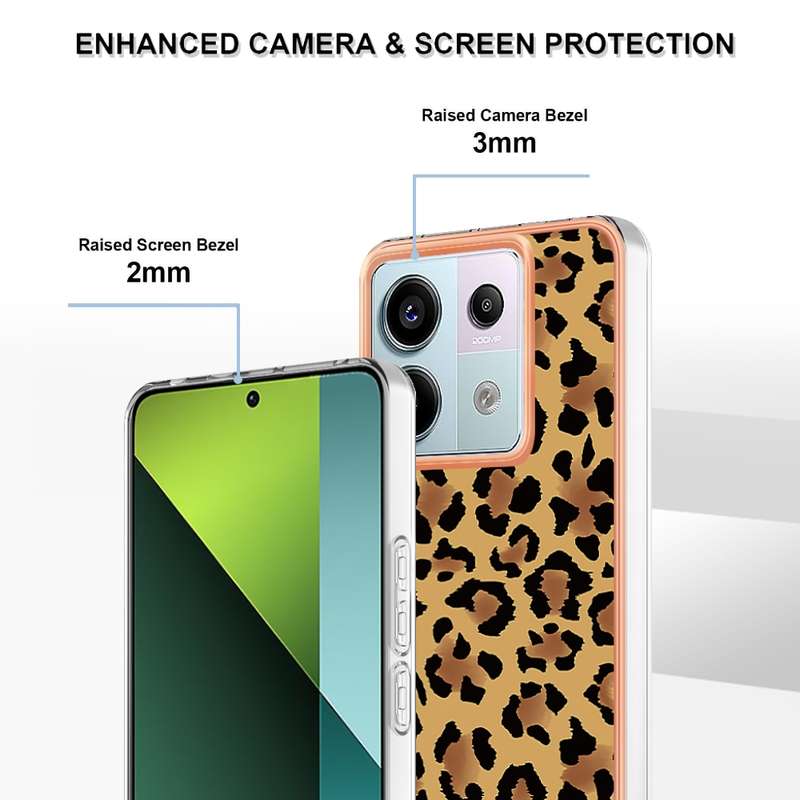 For Xiaomi Redmi Note 13 Pro 5G Global Electroplating Marble Dual-side IMD Phone Case(Leopard P