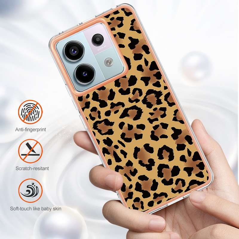For Xiaomi Redmi Note 13 Pro 5G Global Electroplating Marble Dual-side IMD Phone Case(Leopard P