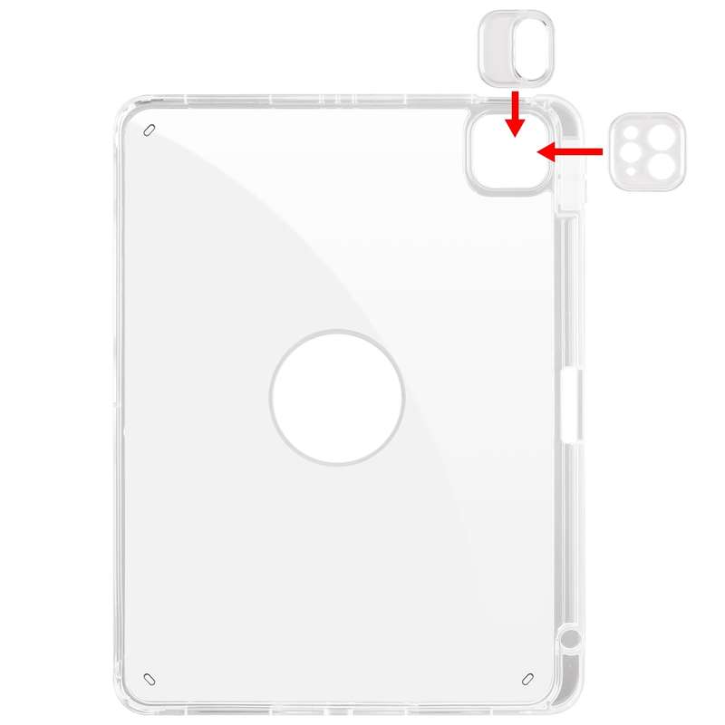 For iPad Pro 13 2024 Clear Acrylic 360 Rotation Detachable Leather Tablet Case(Black)