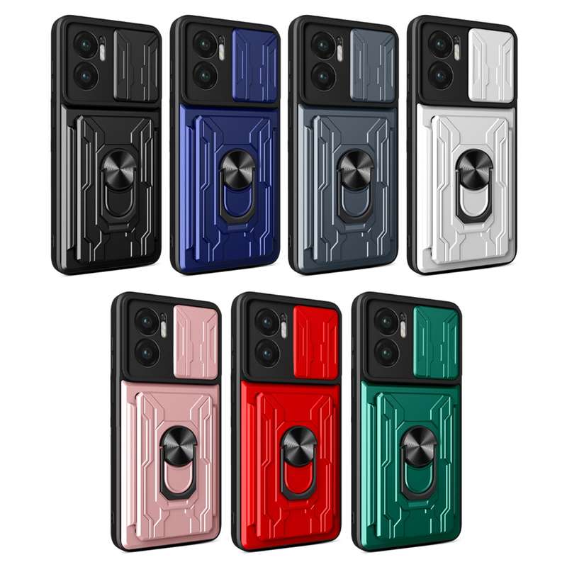 For Xiaomi Redmi 10 5G Sliding Camshield TPU+PC Phone Case with Card Slot(Rose Gold)