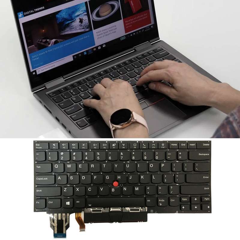 For Lenovo ThinkPad X1 Yoga 4th Gen 20QF US Version Backlight Laptop Keyboard with Touchpad Button(B