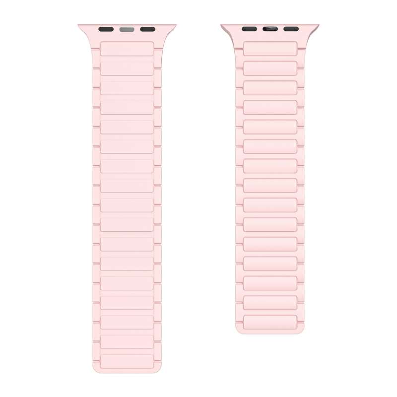 For Apple Watch Series 3 38mm Magnetic Loop Silicone Watch Band(Pink)